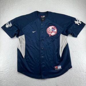 Vintage Nike Team New York Yankees Randy Johnson Jersey Mens XL Blue Sewn READ